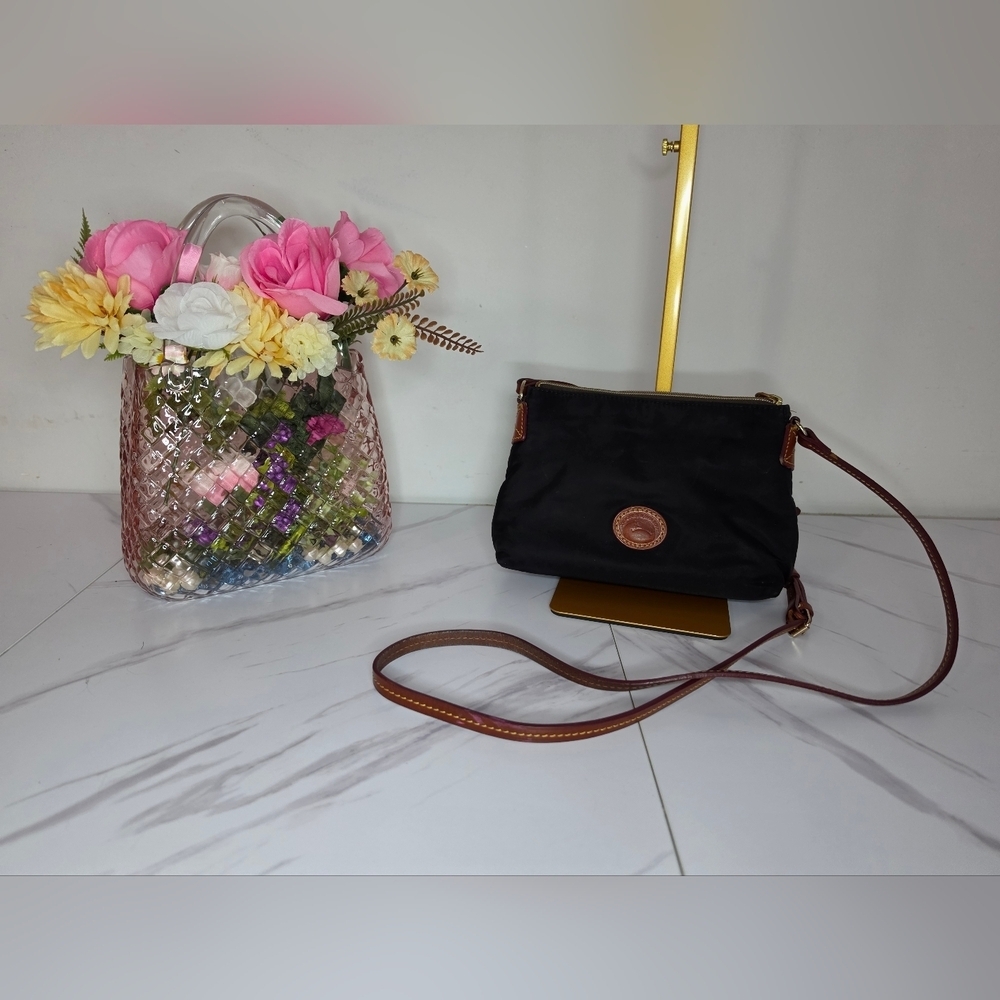 Dooney & Bourke Black and Brown Crossbody Bag
